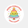 Personalised Christmas Sticker Rainbow Tree Kids Name Labels - Sticksy Prints Australia