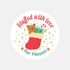 Personalised Christmas Stickers Stuffed With Love Custom Name Gift Labels