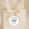 Personalised Dusty Blue Rose Bridal Shower Thank You Stickers – Custom Name & Date – Watercolour Floral Favour Labels