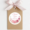 Personalised Dusty Rose & Blush Wedding Thank You Stickers – Custom Floral Favour Labels