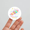 Personalised Easter Bunny Rocket Stickers | Space Easter Stickers for Kids | Custom Name Labels - Sticksy Prints Australia