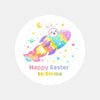 Personalised Easter Bunny Rocket Stickers | Space Easter Stickers for Kids | Custom Name Labels - Sticksy Prints Australia