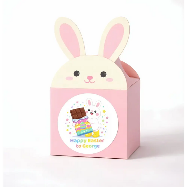 Personalised Easter Bunny Stickers – Chocolate Easter Treat Labels - Sticksy Prints Australia