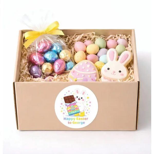 Personalised Easter Bunny Stickers – Chocolate Easter Treat Labels - Sticksy Prints Australia