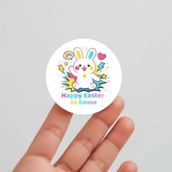 Personalised Easter Bunny Stickers | Custom Easter Gift & Treat Bag Labels | Kids Easter Stickers - Sticksy Prints Australia