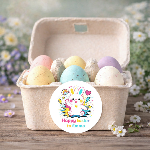 Personalised Easter Bunny Stickers | Custom Easter Gift & Treat Bag Labels | Kids Easter Stickers