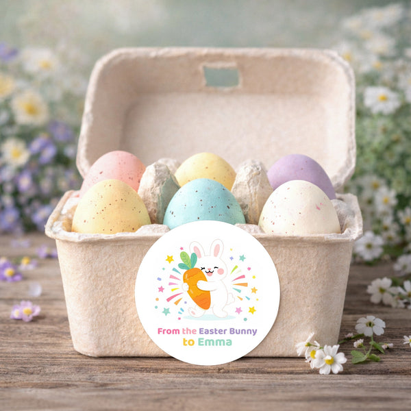 Personalised Easter Bunny Stickers | From the Easter Bunny to Name | Kids Easter Gift Labels
