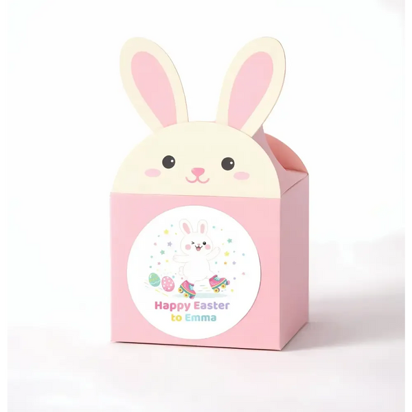 Personalised Easter Bunny Stickers – Happy Easter Name Labels for Kids - Sticksy Prints Australia