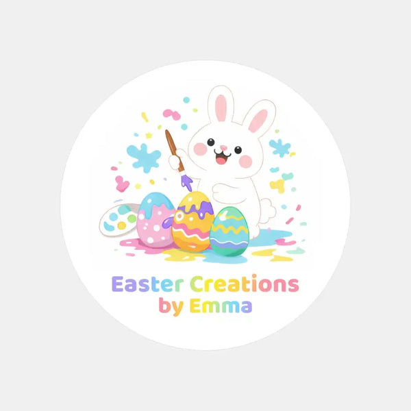 Personalised Easter Creations Stickers – Bunny Painting Easter Egg Labels for Kids - Sticksy Prints Australia