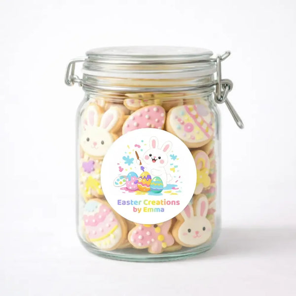 Personalised Easter Creations Stickers – Bunny Painting Easter Egg Labels for Kids - Sticksy Prints Australia