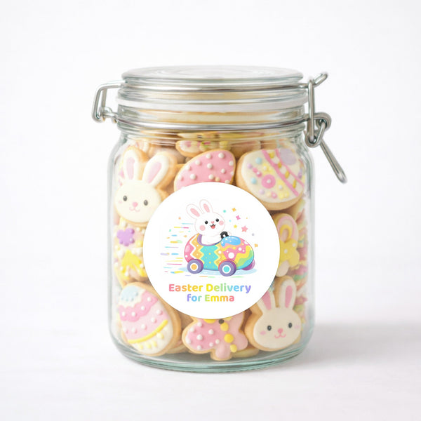 Personalised Easter Delivery Stickers – Bunny Car Easter Treat Labels for Kids