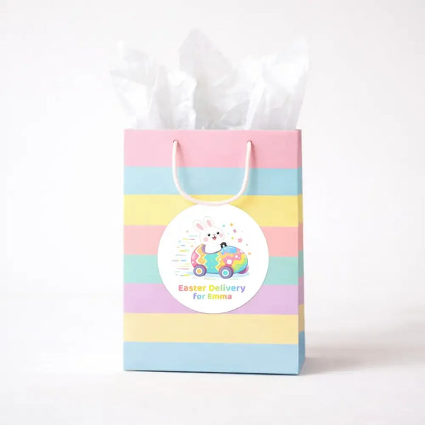 Personalised Easter Delivery Stickers – Bunny Car Easter Treat Labels for Kids - Sticksy Prints Australia