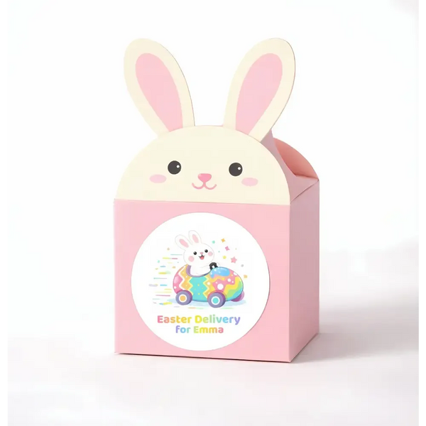 Personalised Easter Delivery Stickers – Bunny Car Easter Treat Labels for Kids - Sticksy Prints Australia