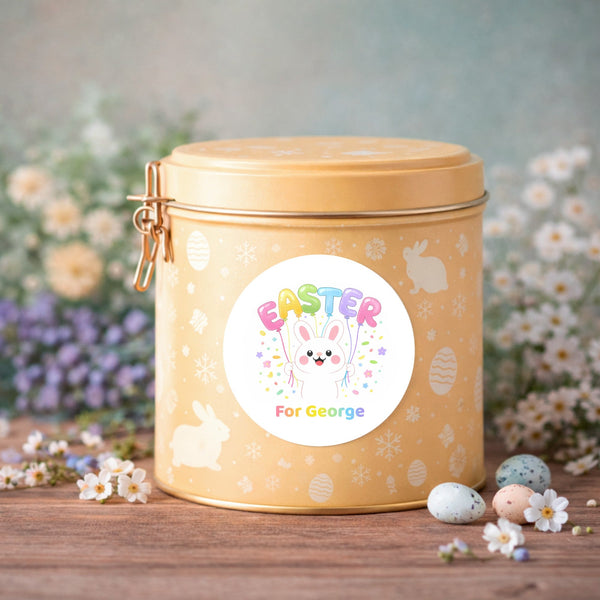 Personalised Easter Stickers – Bunny Balloon Easter Design
