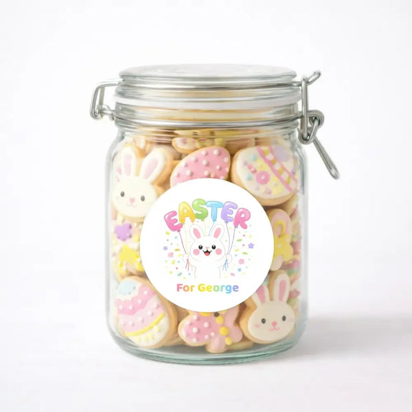 Personalised Easter Stickers – Bunny Balloon Easter Design - Sticksy Prints Australia