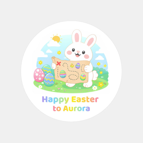 Personalised Easter Stickers – Easter Bunny Egg Hunt Map Design