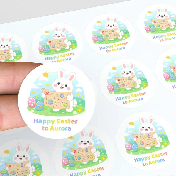 Personalised Easter Stickers – Easter Bunny Egg Hunt Map Design - Sticksy Prints Australia
