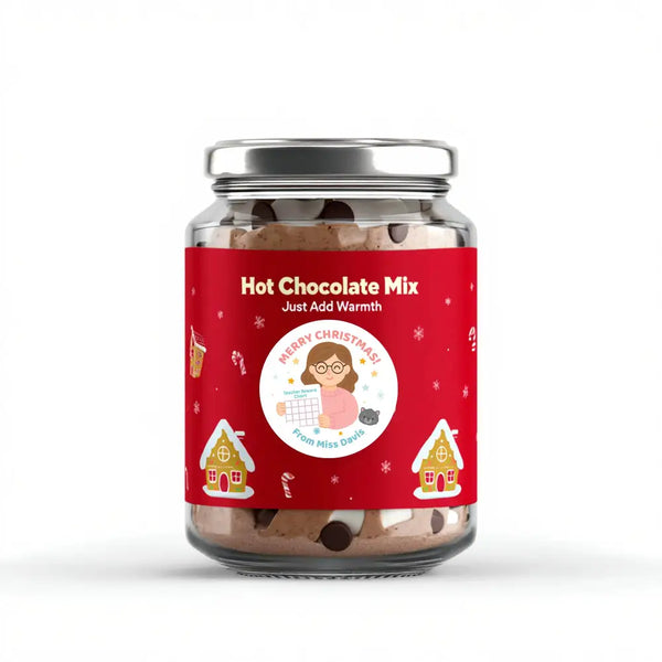 Personalised Female Teacher Christmas Stickers – Custom Holiday Stickers for Teachers