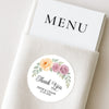 Personalised Floral Wedding Thank You Stickers | Apricot & Mauve Roses