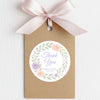 Personalised Floral Wedding Thank You Stickers – Custom Name & Date Pastel Wreath Labels