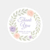 Personalised Floral Wedding Thank You Stickers – Custom Name & Date Pastel Wreath Labels - Sticksy Prints Australia