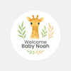 Personalised Giraffe Baby Shower Stickers – Safari Welcome Baby Favour Labels