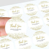Personalised Gold Glitter Thank You Wedding Stickers