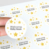 Personalised Golden Stars Welcome Baby Stickers – Celestial Gender-Neutral Favour Labels
