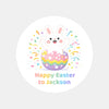 Personalised Happy Easter Stickers – Bunny Egg Pop Easter Labels for Kids