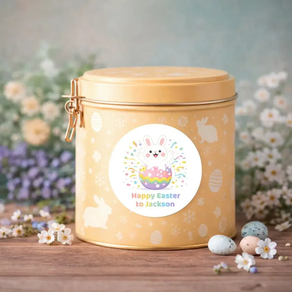 Personalised Happy Easter Stickers – Bunny Egg Pop Easter Labels for Kids - Sticksy Prints Australia