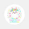 Personalised Happy Easter Stickers – Floral Bunny Easter Labels for Kids - Sticksy Prints Australia