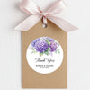 Personalised Hydrangea Wedding Thank You Stickers | Purple Floral Favour Labels