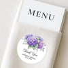 Personalised Hydrangea Wedding Thank You Stickers | Purple Floral Favour Labels
