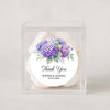 Personalised Hydrangea Wedding Thank You Stickers | Purple Floral Favour Labels