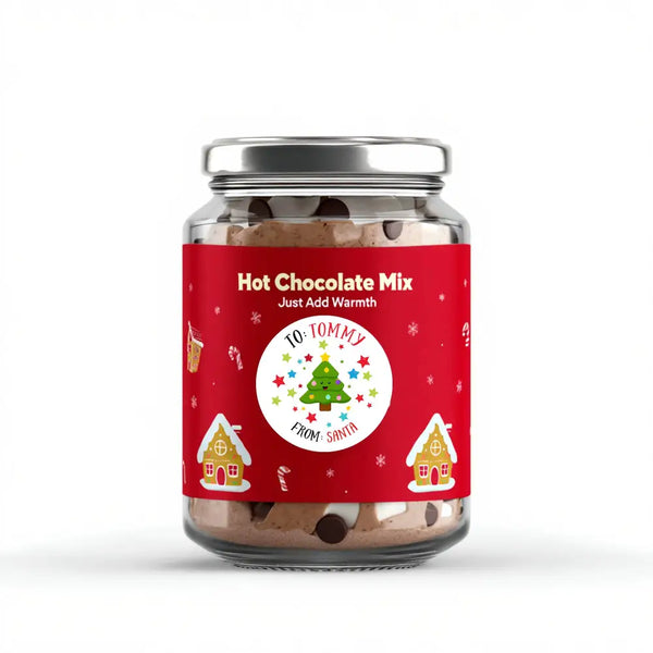 Personalised Kids Christmas Sticker Labels Cute Trees Stars From Santa