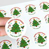 Personalised Kids Christmas Sticker Labels Cute Xmas Trees Merry Christmas