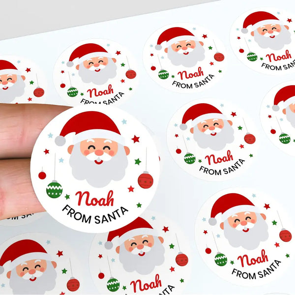 Personalised Kids Christmas Sticker Labels From Santa