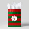 Personalised Kids Christmas Sticker Labels Santa Holding Gifts