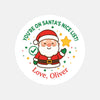 Personalised Kids Christmas Sticker Labels Santa’s Nice List