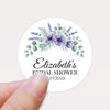Personalised Lavender Anemone Bridal Shower Stickers – Custom Name & Date – Watercolour Floral Favour Labels