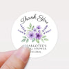 Personalised Lavender Bridal Shower Thank You Stickers – Custom Name & Date – Purple Watercolour Floral Labels - Sticksy Prints Australia