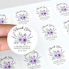 Personalised Lavender Bridal Shower Thank You Stickers – Custom Name & Date – Purple Watercolour Floral Labels