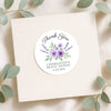 Personalised Lavender Bridal Shower Thank You Stickers – Custom Name & Date – Purple Watercolour Floral Labels
