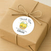 Personalised Lemon Basket Baby Shower Thank You Stickers – Watercolour Citrus Favour Labels
