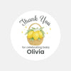 Personalised Lemon Basket Baby Shower Thank You Stickers – Watercolour Citrus Favour Labels - Sticksy Prints Australia