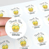 Personalised Lemon Basket Baby Shower Thank You Stickers – Watercolour Citrus Favour Labels
