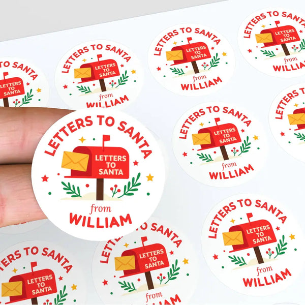 Personalised “Letters to Santa” Christmas Stickers Custom Name Gift Labels