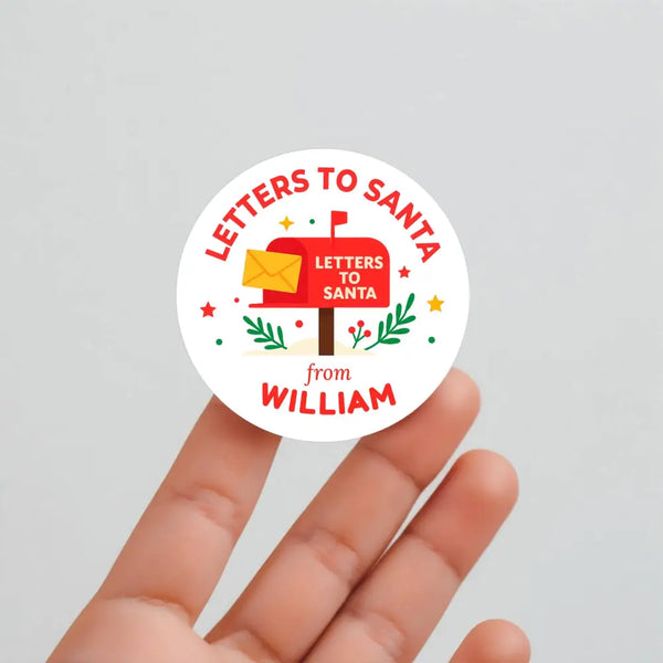 Personalised “Letters to Santa” Christmas Stickers Custom Name Gift Labels