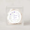 Personalised Lilac Floral Wreath Wedding Thank You Stickers – Custom Favour Labels - Sticksy Prints Australia