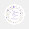 Personalised Lilac Floral Wreath Wedding Thank You Stickers – Custom Favour Labels